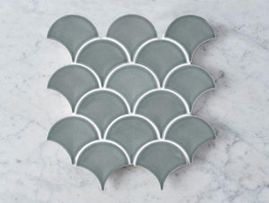 CORAL BAY GLOSS GREEN FISH SCALE TILE
