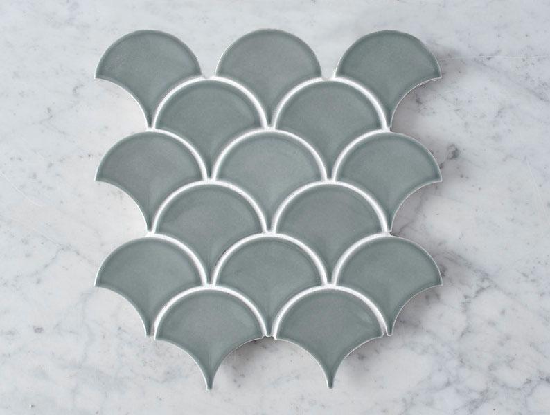 CORAL BAY GLOSS GREEN FISH SCALE TILE