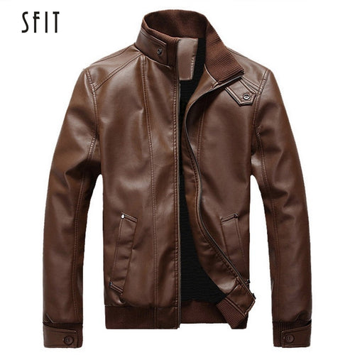 New Fashion Autumn Male Leather Jacket Plus